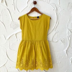 GAP Kids Yellow Embroidered Lace Mini Dress - 10